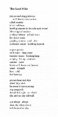 The Good Hike - poem by Steve Chaffee